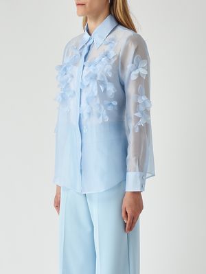 3. Camisa de mujer Frosty en organza de imitación seda. Vinca