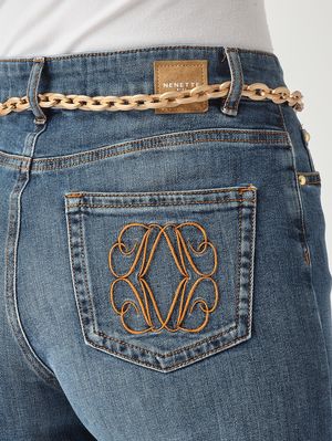 5. Jeans de mujer Scotch de algodón elástico. Denim medio