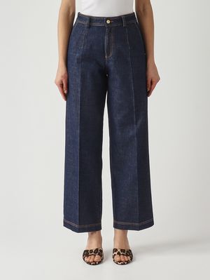 1. Jean Sveva pour femme en denim de coton. Jean foncé