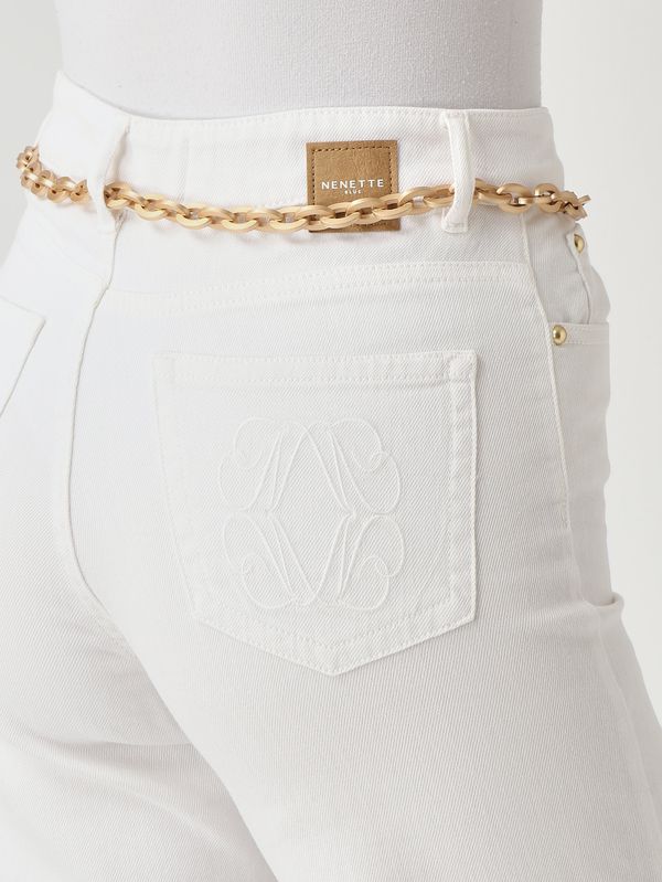 5. Stella Damen-Hose aus Stretch-Baumwolle Elfenbein Nenette stella