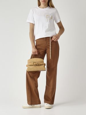 2. Pantalon femme Stella en coton stretch Cacao
