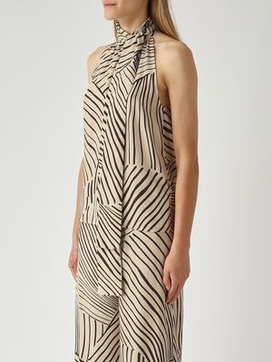 2. Women's stretch viscose blouse Cream-Black