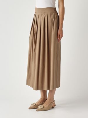3. Falda de mujer de mezcla de algodón elástico. Tabaco