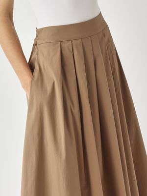 5. Falda de mujer de mezcla de algodón elástico. Tabaco