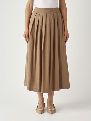 1. Falda de mujer de mezcla de algodón elástico. Tabaco
