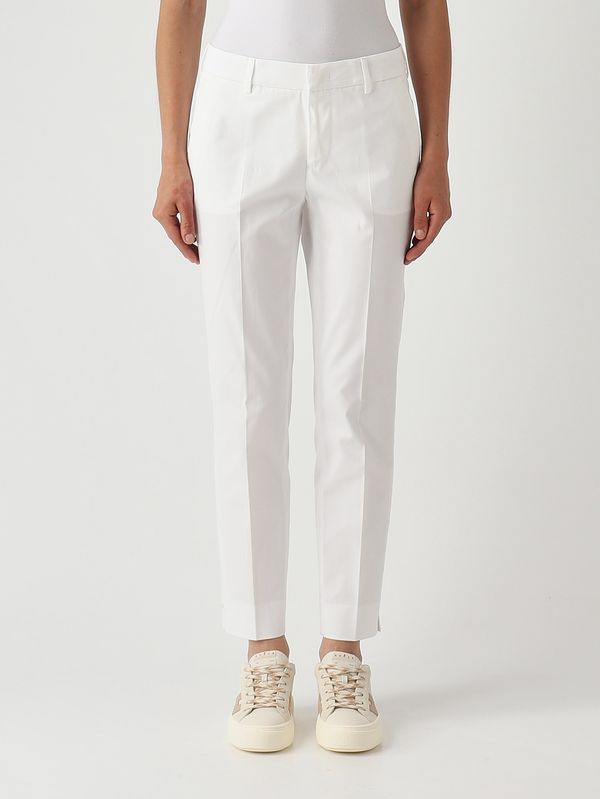 Pantalon femme en coton stretch Blanc PT Torino