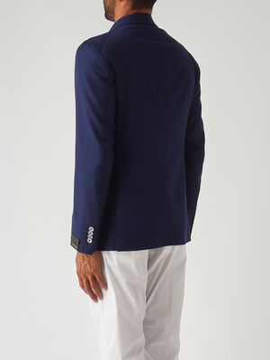 4. Blazer uomo Montecarlo in lana super 110's stretch operata Blu Royal