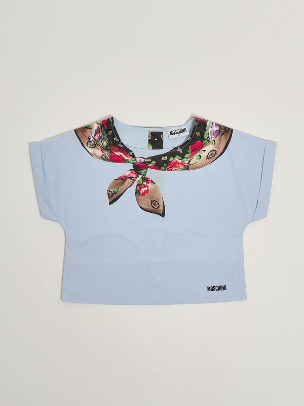 1. Blusa bambina in cotone Celeste Moschino hdc02flla10