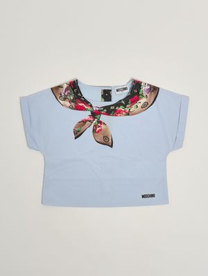 1. Blusa bambina in cotone Celeste