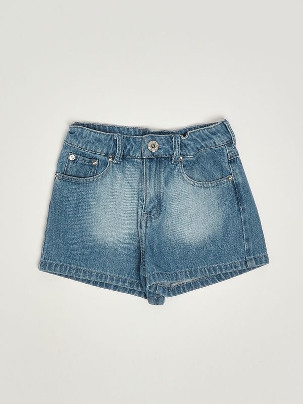 1. Mädchen-Shorts aus Baumwolle Blauer Denim Moschino hdq021l0e47