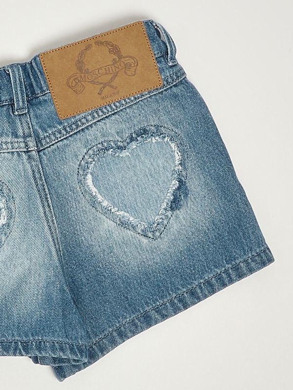 3. Mädchen-Shorts aus Baumwolle Blauer Denim Moschino hdq021l0e47