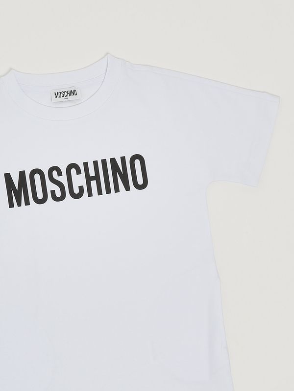 3. Robe pour fille en coton stretch Blanc optique Moschino hdv0i1lba10