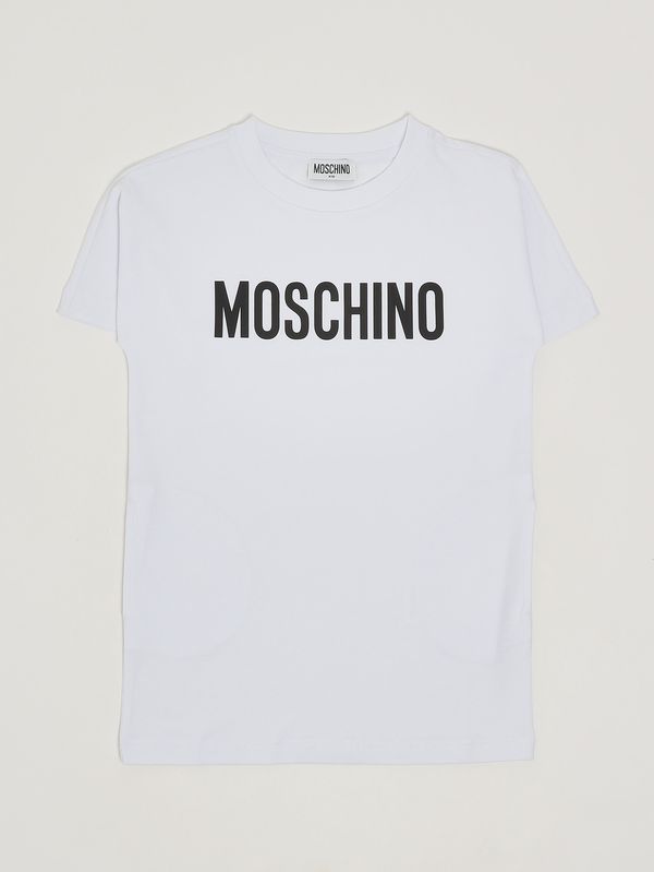 1. Robe pour fille en coton stretch Blanc optique Moschino hdv0i1lba10