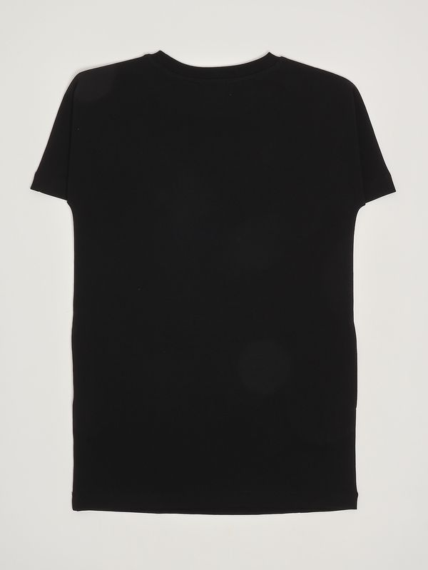 2. Vestido de niña de algodón elástico. Negro Moschino hdv0i1lba10