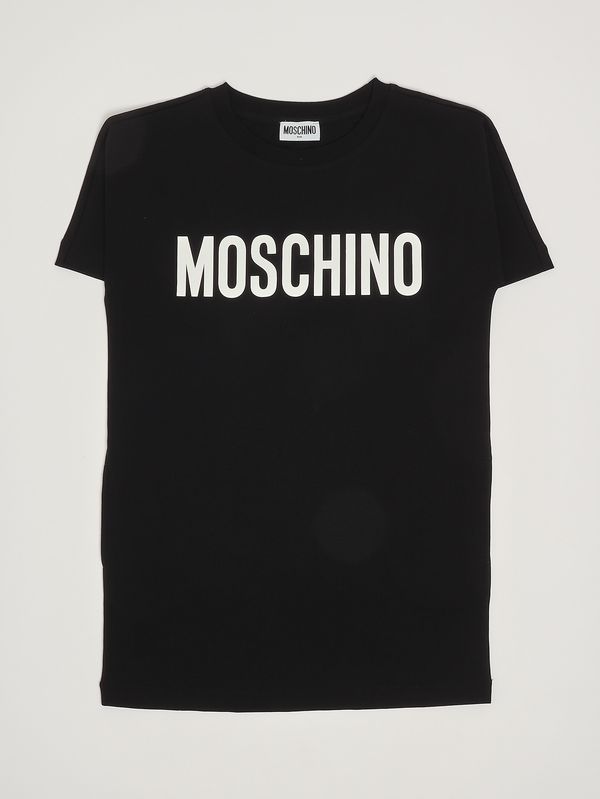 Robe pour fille en coton stretch Noir Moschino