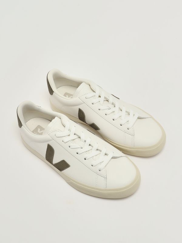 2. Herren-Sneaker Campo aus O.T.-Leder und Wildleder Weiß-Khaki Veja cp0502347