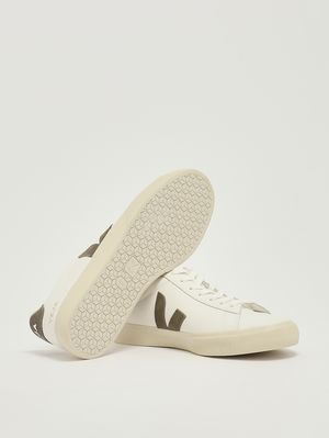 4. Herren-Sneaker Campo aus O.T.-Leder und Wildleder Weiß-Khaki