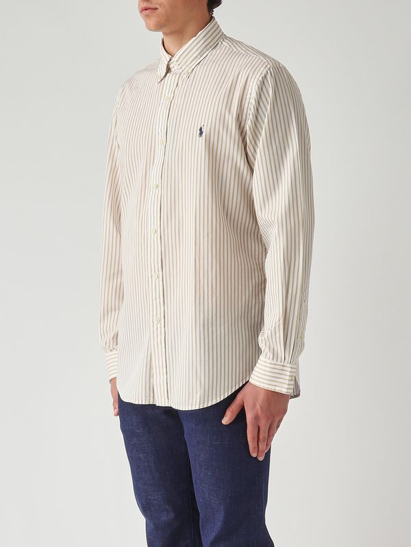 3. Camisa de hombre de corte clásico de algodón Marfil-Beige Polo Ralph Lauren 710b15595