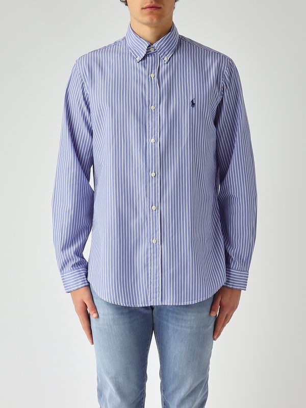 Camicia uomo classic fit in cotone Azzurro-Bianco Polo Ralph Lauren