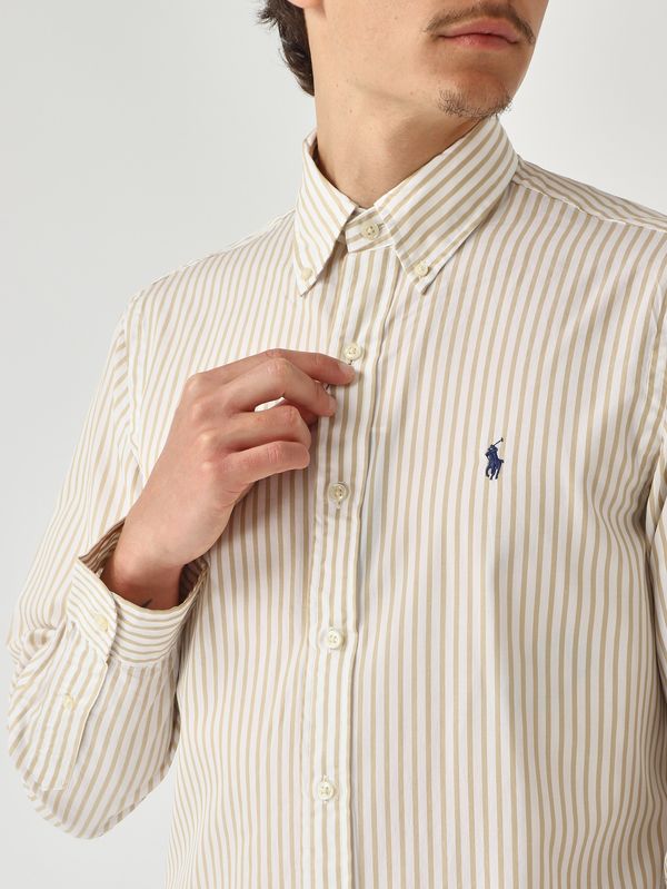 9. Camisa de hombre de corte clásico de algodón Marfil-Beige Polo Ralph Lauren 710b15595