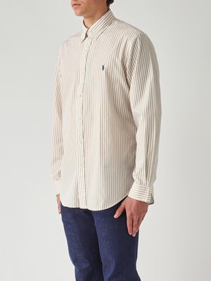 3. Camisa de hombre de corte clásico de algodón Marfil-Beige