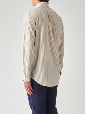 5. Camisa de hombre de corte clásico de algodón Marfil-Beige