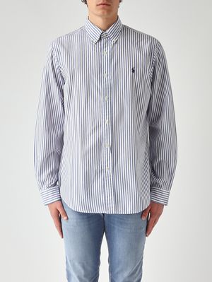 1. Herrenhemd im Classic Fit aus Baumwolle Weiß-Blau