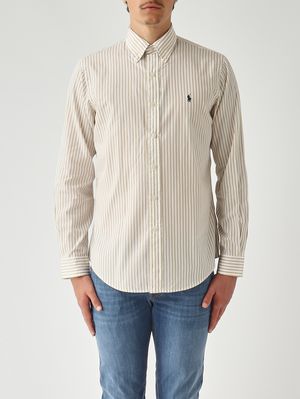 2. Camisa de hombre de corte clásico de algodón Marfil-Beige