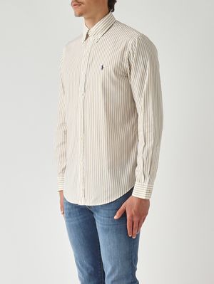 6. Camisa de hombre de corte clásico de algodón Marfil-Beige