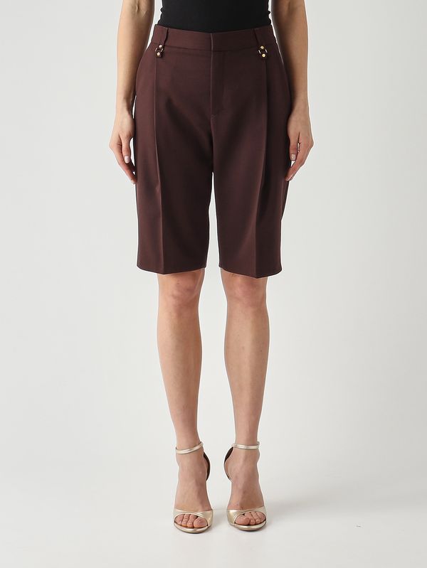 1. Women's Bermuda shorts in virgin wool blend Cocoa Elisabetta Franchi pa18162e2