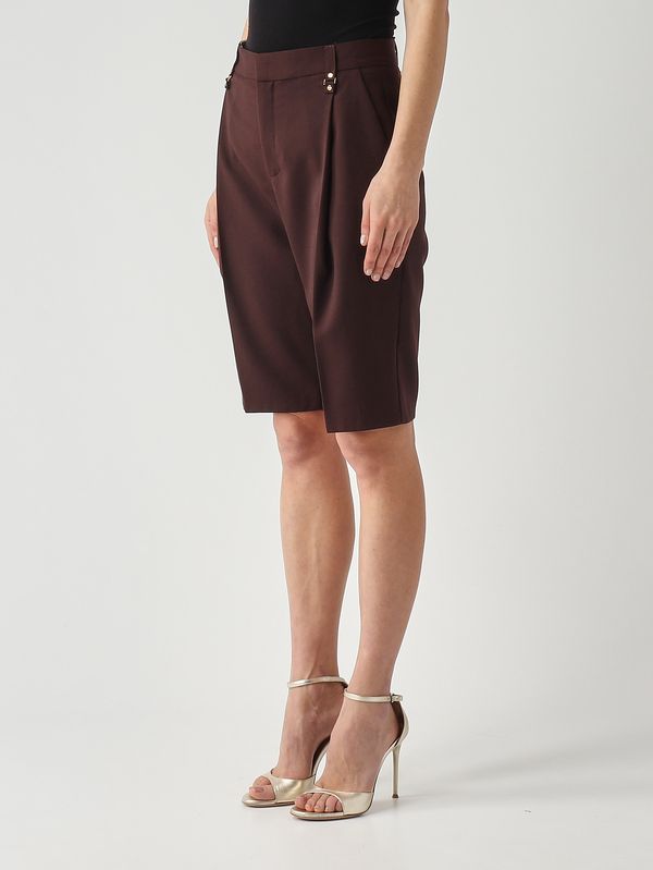 3. Women's Bermuda shorts in virgin wool blend Cocoa Elisabetta Franchi pa18162e2