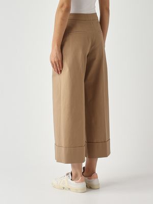 4. Pantalón de mujer de algodón elástico. Tabaco
