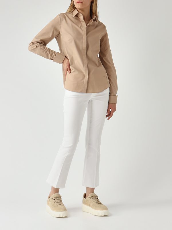 2. Camicia donna in cotone stretch Beige Scuro Fay ncwa152626szgr
