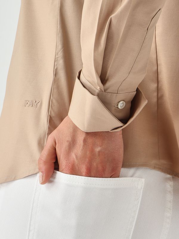 5. Camicia donna in cotone stretch Beige Scuro Fay ncwa152626szgr