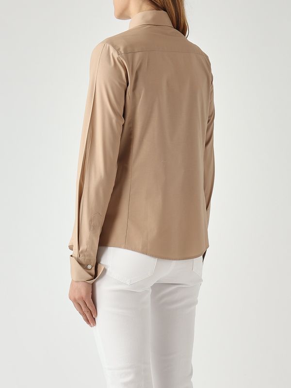 4. Camicia donna in cotone stretch Beige Scuro Fay ncwa152626szgr