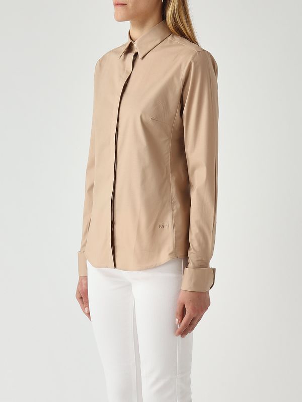 3. Camicia donna in cotone stretch Beige Scuro Fay ncwa152626szgr