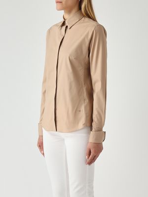 3. Camicia donna in cotone stretch Beige Scuro