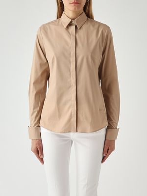 1. Camicia donna in cotone stretch Beige Scuro