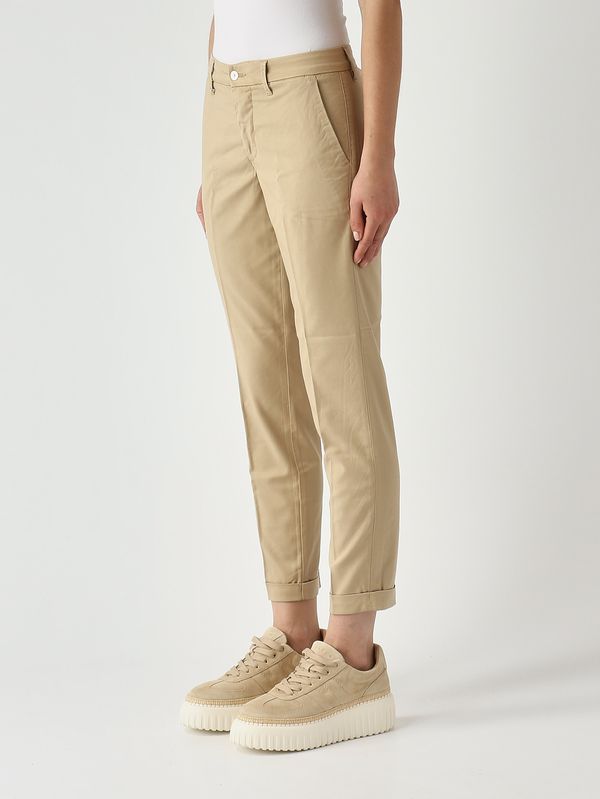 3. Women's stretch cotton blend trousers Beige Fay ntw8052531twbt