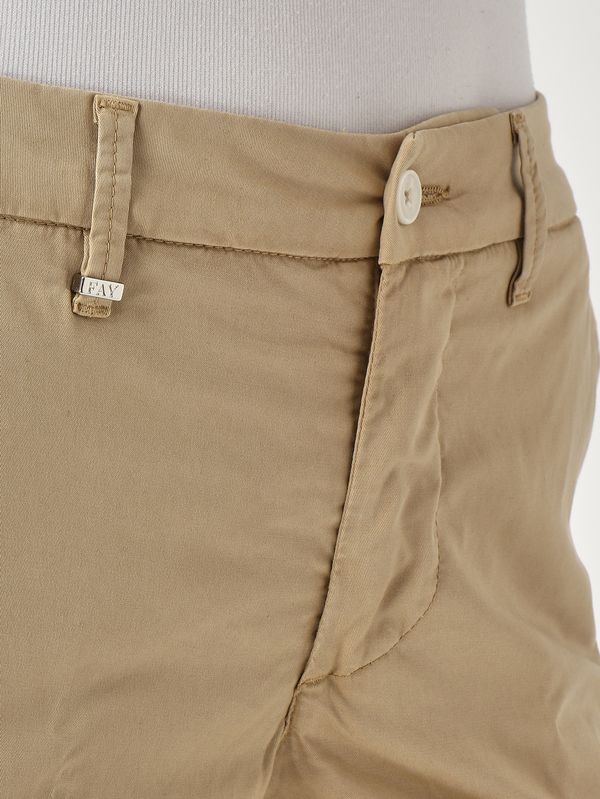 5. Women's stretch cotton blend trousers Beige Fay ntw8052531twbt