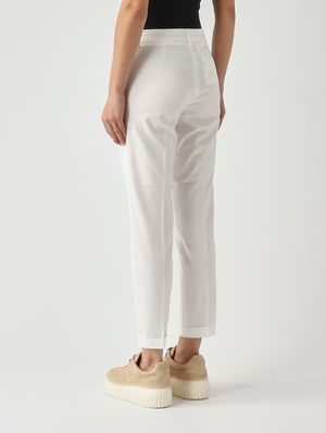 4. Damenhose aus Stretch-Baumwollmischung Weiß
