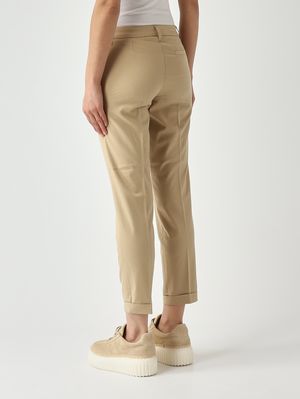 4. Women's stretch cotton blend trousers Beige
