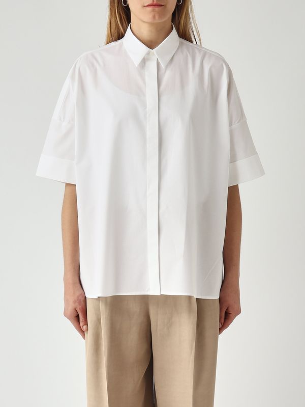 Camisa de mujer de algodón elástico. Blanco Fay