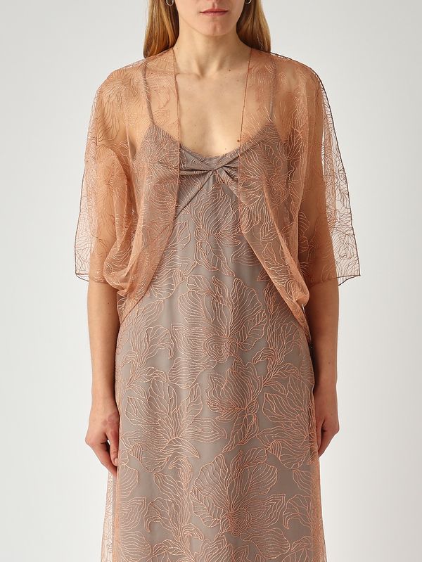 Emporio Armani Brocade fabric shrug - Nude-Orange | Caposerio.com
