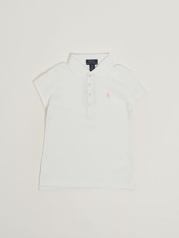 Polo de algodón para niña Blanco Polo Ralph Lauren
