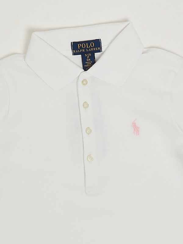 3. Polo bambina in cotone Bianco Polo Ralph Lauren 313573242