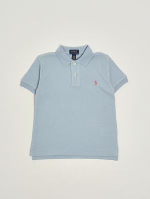 1. Boys' cotton polo shirt Powder Blue