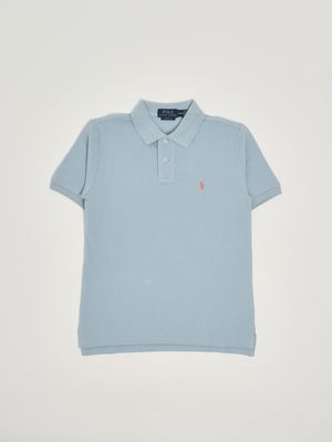 1. Boys' cotton polo shirt Powder Blue