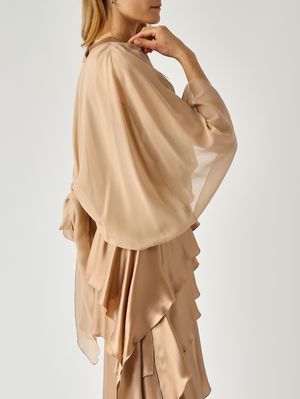 5. Christian women's silk cape Beige