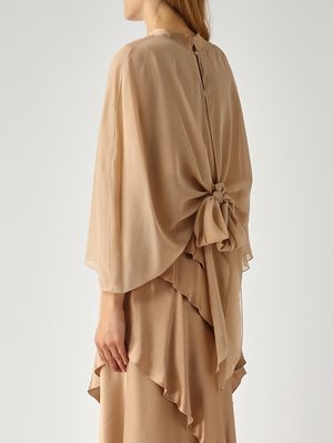4. Christian women's silk cape Beige